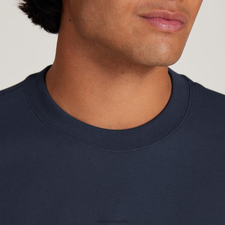 Allbirds erkek allgood pamuklu tişört L6L2L123 puslu indigo - Image 3