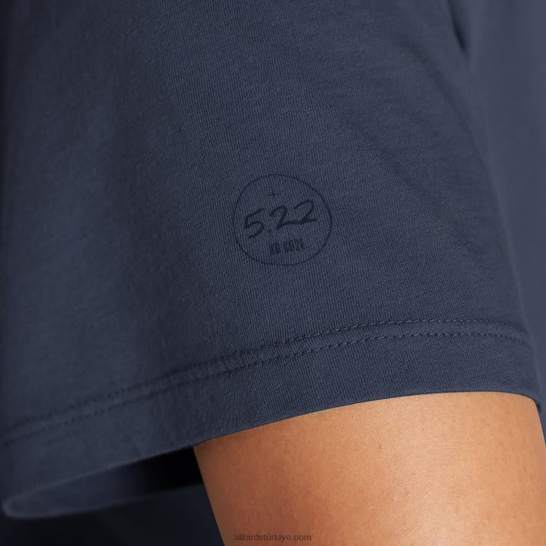 Allbirds kadın allgood pamuklu tişört L6L2L217 puslu indigo - Image 4