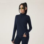 Allbirds kadın performans çeyrek fermuar L6L2L231 gerçek donanma