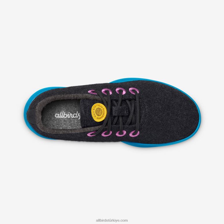 Allbirds küçük kuşlar yün yolluklar - büyük çocuklar L6L2L262 doğal siyah (gelişmiş deniz mavisi taban) - Image 5