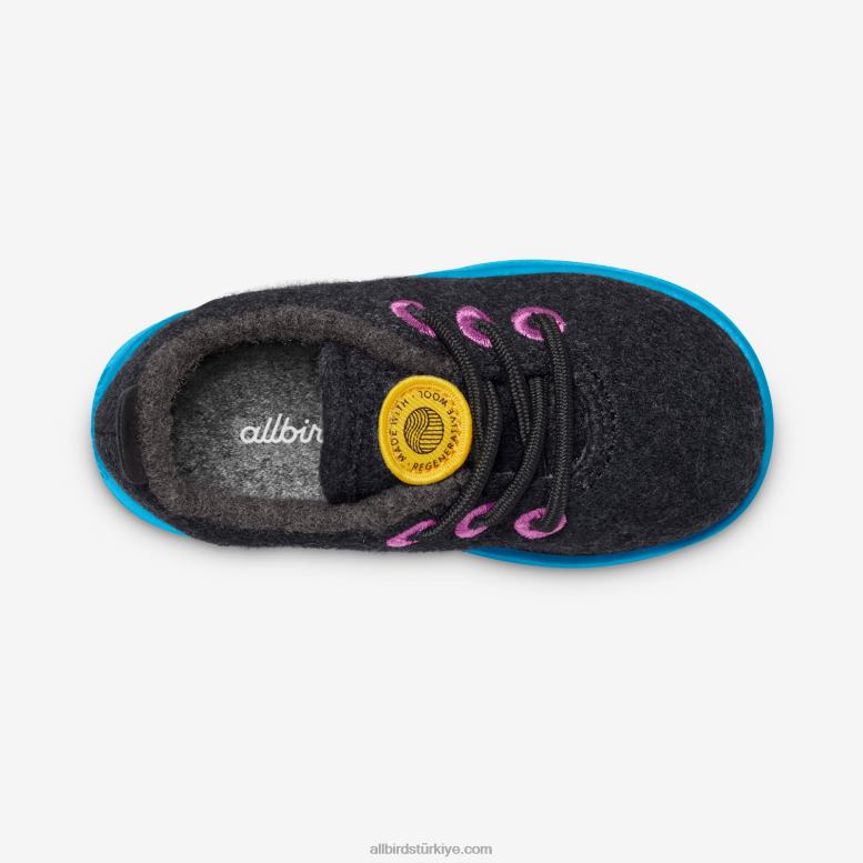 Allbirds küçük kuşlar yün yolluklar - küçük çocuklar L6L2L239 doğal siyah (gelişmiş deniz mavisi taban) - Image 5